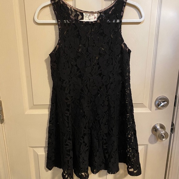 Free People black lace slip dress size small S - Picture 2 of 11